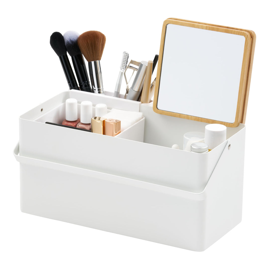 YAMAZAKI Tower 5453 Make-up Box, Weiss, Weiss
