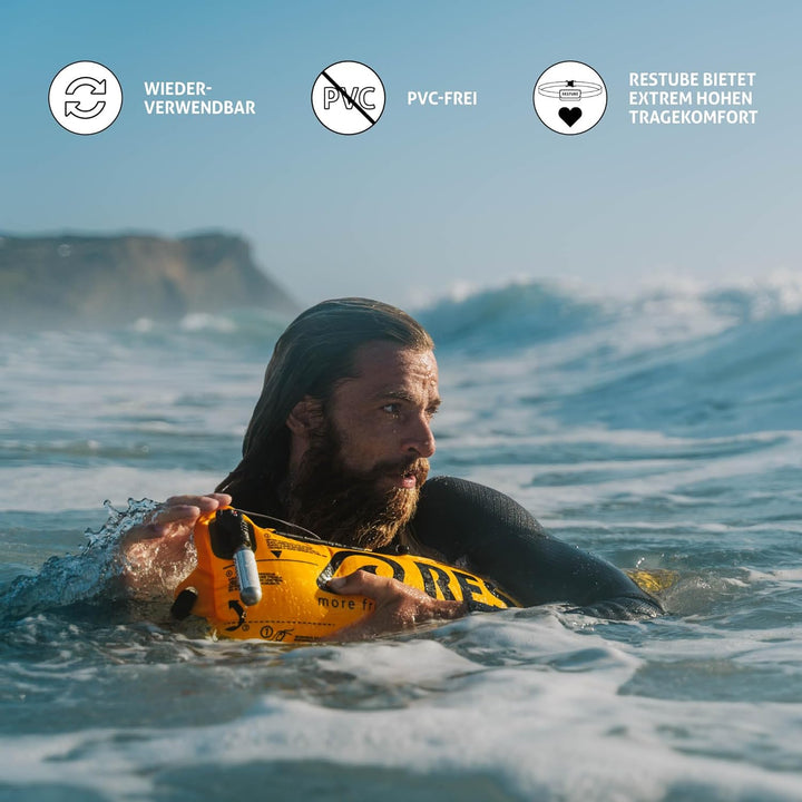Restube Extreme Wildwasser Starter-Set Schwimmboje für Raue Bedingungen – Enthält One-Pull Aufblasba