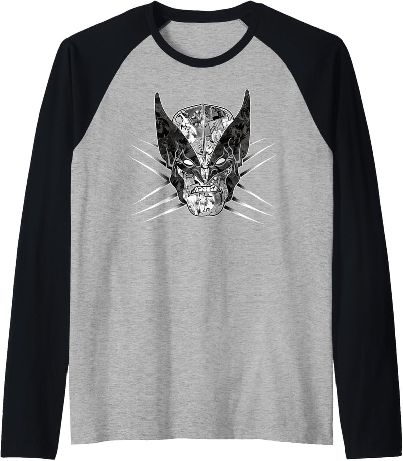 Marvel X-Men Wolverine Classic Comic Patterned Face Raglan