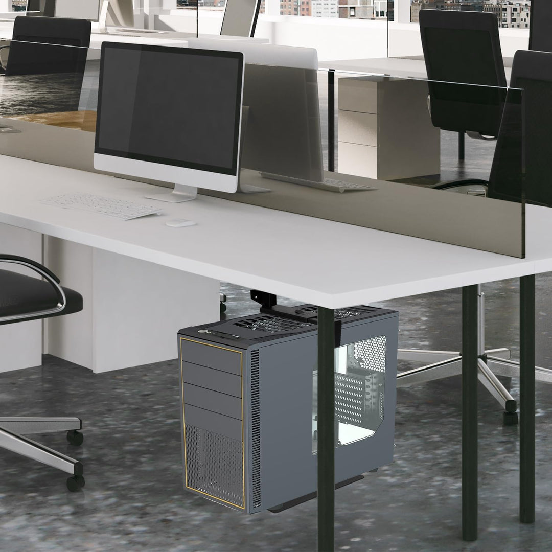 QWORK® PC Halterung unter Schreibtisch, verstellbare computergehäuse Halterung, pc wandhalterung, pa