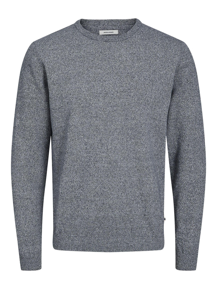 JACK & JONES Male Strickpullover mit Rundhals Einfarbig Strickpullover mit Rundhals Blau (Navy Blaze