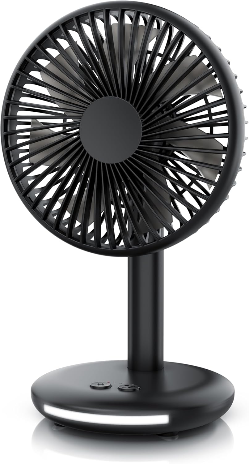 CSL - Tischventilator mit Akku 2000 mAh - USB Mini Desk Fan - Schreibtischventilator - 90° neigbar -