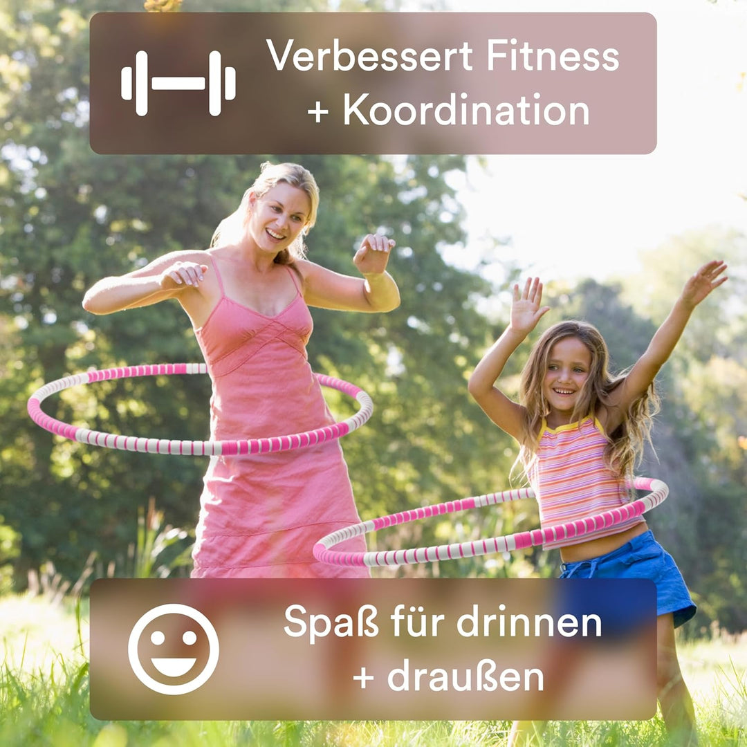 Hula Hoop Reifen Kinder - Hochwertige Schaumstoffpolsterung, 88cm, Edelstahlring, einfaches Handling