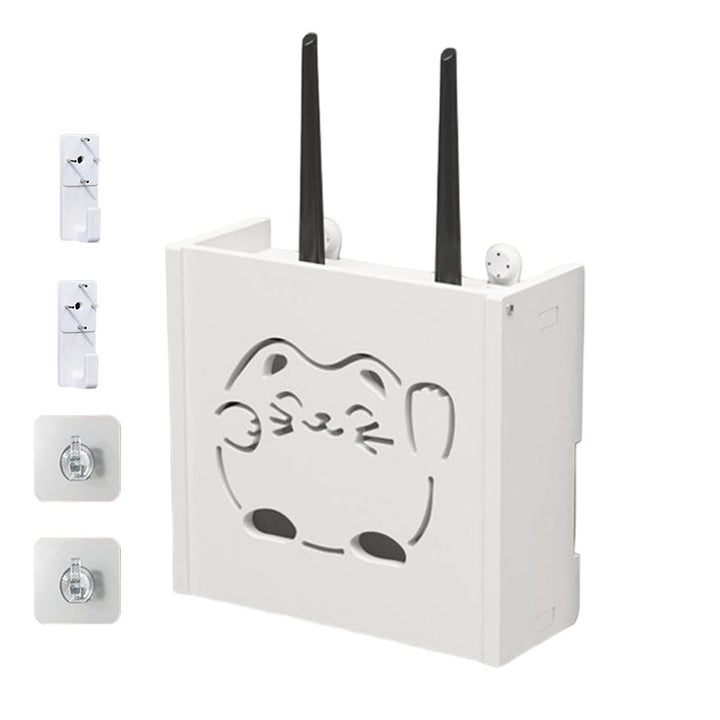 Wall Mounted Router Hider, No Drilling Router Rack, Space Saving WiFi Box, Decorative Router Storage
