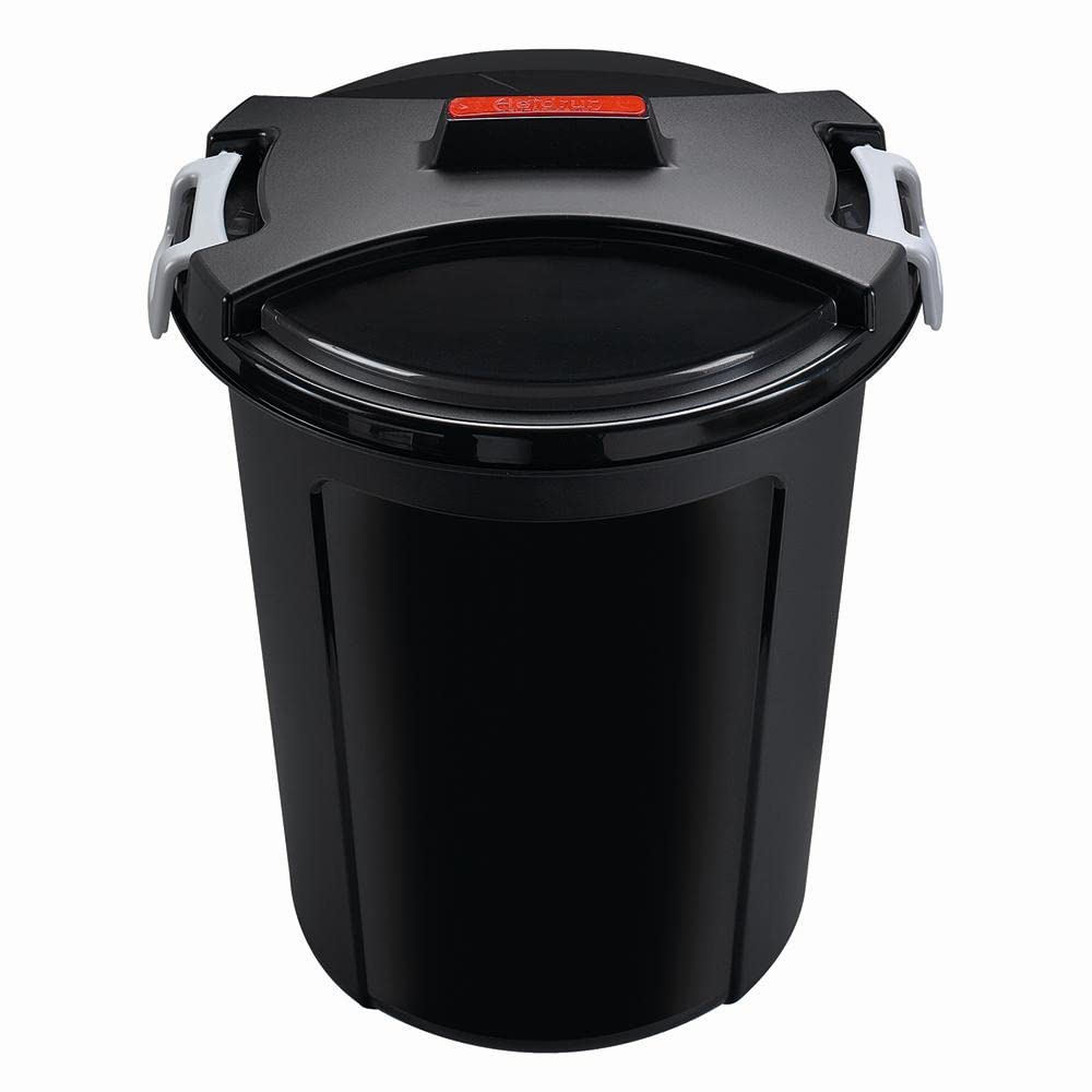 HEIDRUN Universaltonne, Matrix-Tonne, 55 cm Höhe, Ø 48 cm, 46 l, rund, mit Deckel, in schwarz, aus K