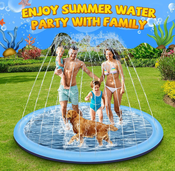 Tosekry Splash Pad für Kinder mit Antirutschfunktion, Wassersprinkler Kinder Outdoor Wasserspiel Gar
