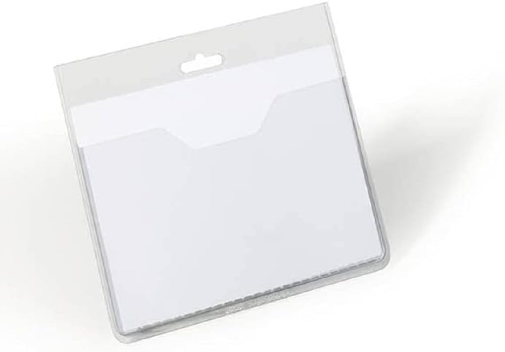 Durable Namensschilderhülle (offene Tasche, 60 x 90 mm) Packung à 20 Stück, transparent, 813619 60 x