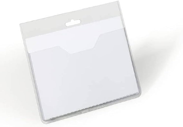 Durable Namensschilderhülle (offene Tasche, 60 x 90 mm) Packung à 20 Stück, transparent, 813619 60 x