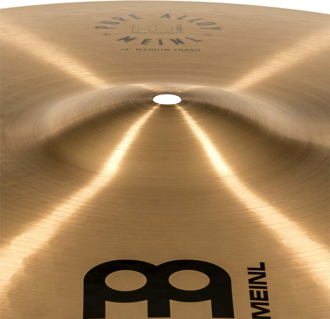 Meinl Cymbals Pure Alloy Crash Medium 18 Zoll (Video) Schlagzeug Becken (45,72cm) Pure Alloy Bronze,