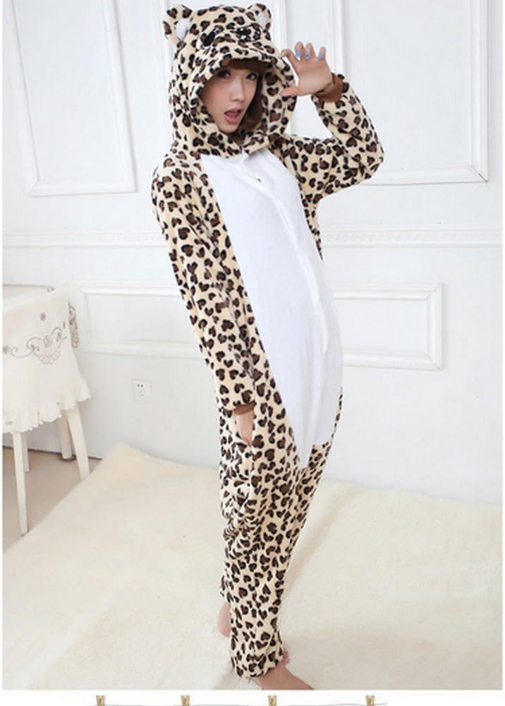 Heisses Unisex-Kostüm für Karneval und Halloween, Cosplay Zoo, Einheitsgrösse braun Medium M Leopard