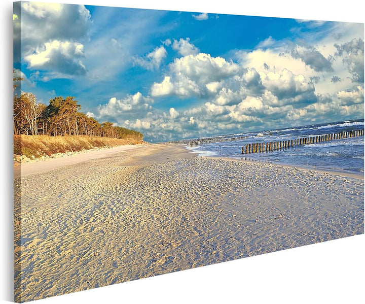islandburner Bild auf Leinwand Ostsee Bilder Wandbilder Poster Leinwand 100x57cm, Leinwand 100x57cm