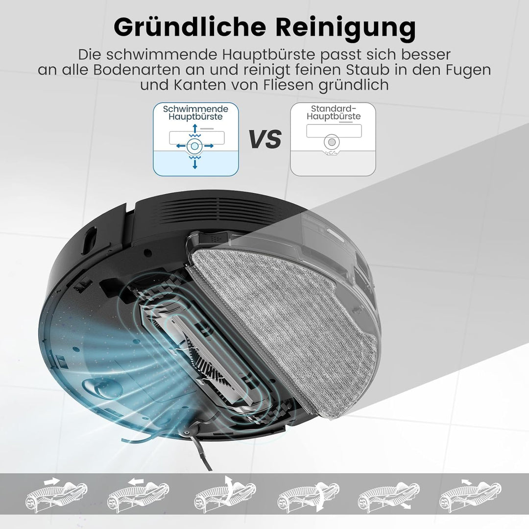 AIRROBO T20+ Saugroboter mit Wischfunktion, 3.5L Staubsauger Roboter mit Absaugstation, 180Min Laufz