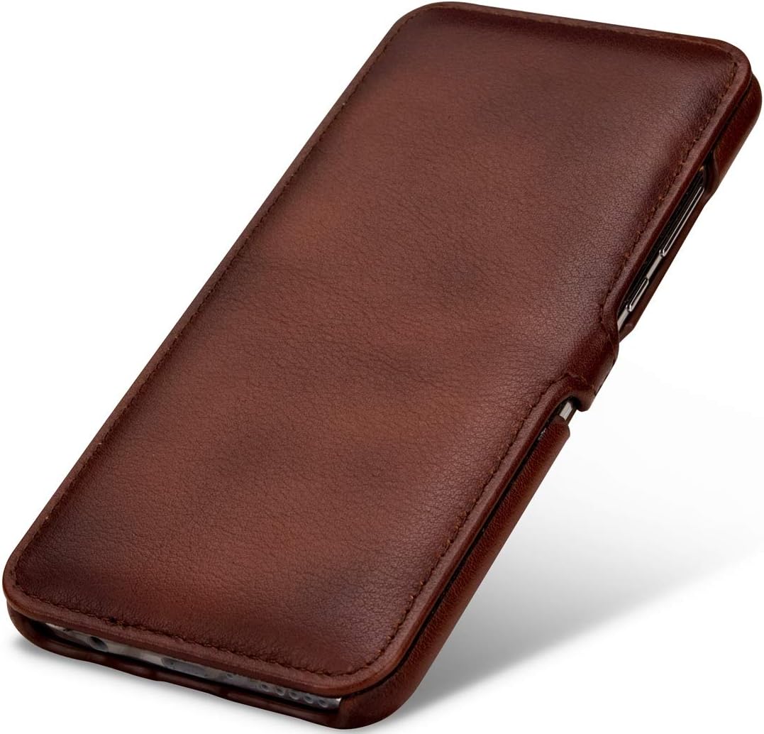 STILGUT Book Case kompatibel mit Huawei P30 lite Hülle aus Leder mit Clip-Verschluss, Lederhülle, Kl
