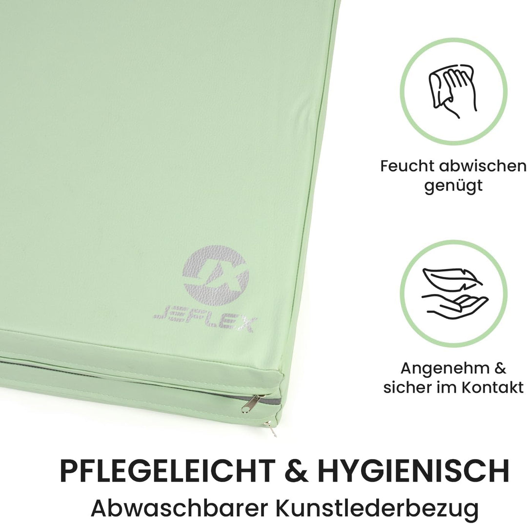 Jeflex – Klappbare Weichbodenmatte &amp; Turnmatte 1 Mal klappbar - 200 x 70 x 8 cm - MADE IN GERMANY/Gy