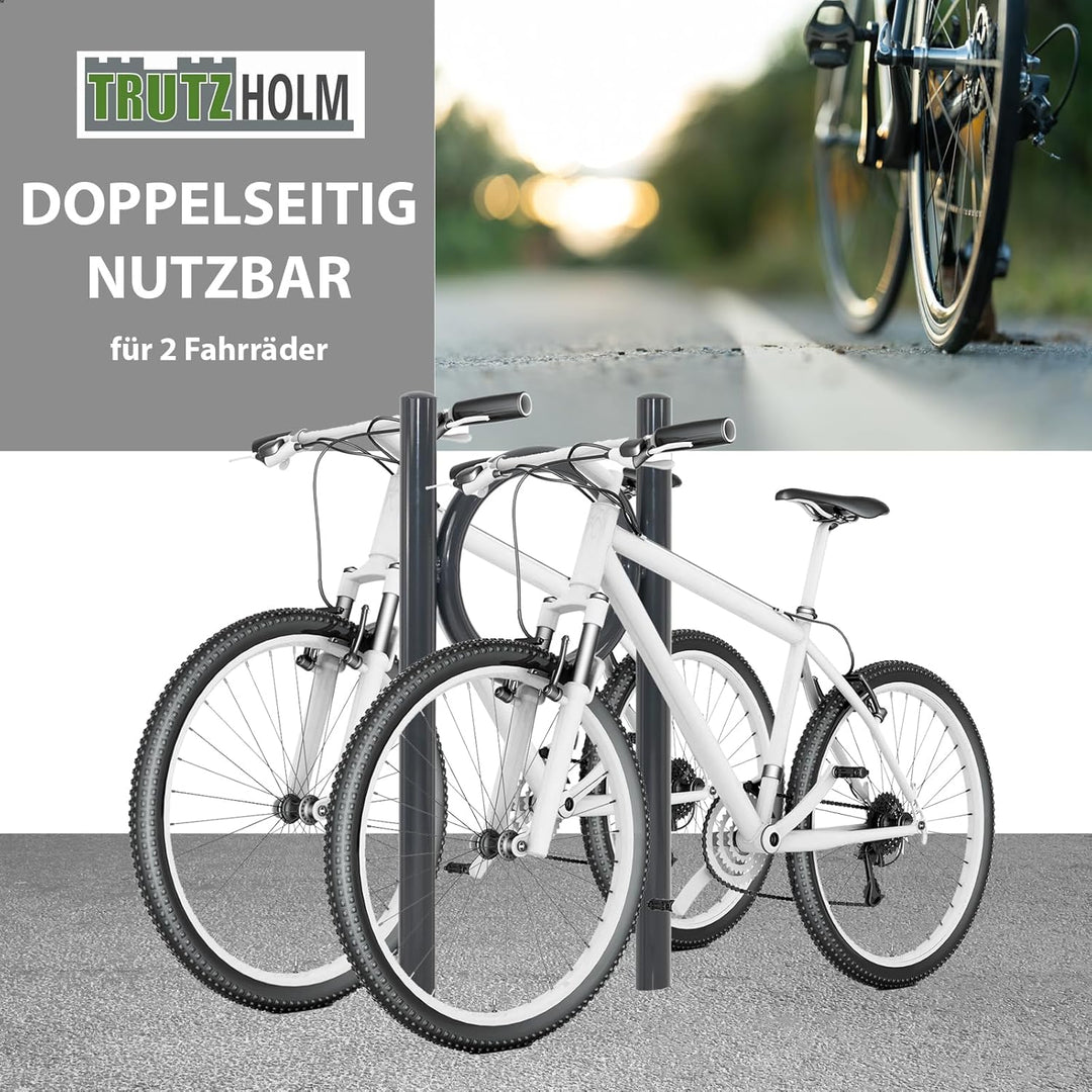 TRUTZHOLM Fahrradanlehnbügel 115 x 52 cm Stahl pulverbeschichtet Rohrdurchmesser Ø 60 mm Fahrradstän