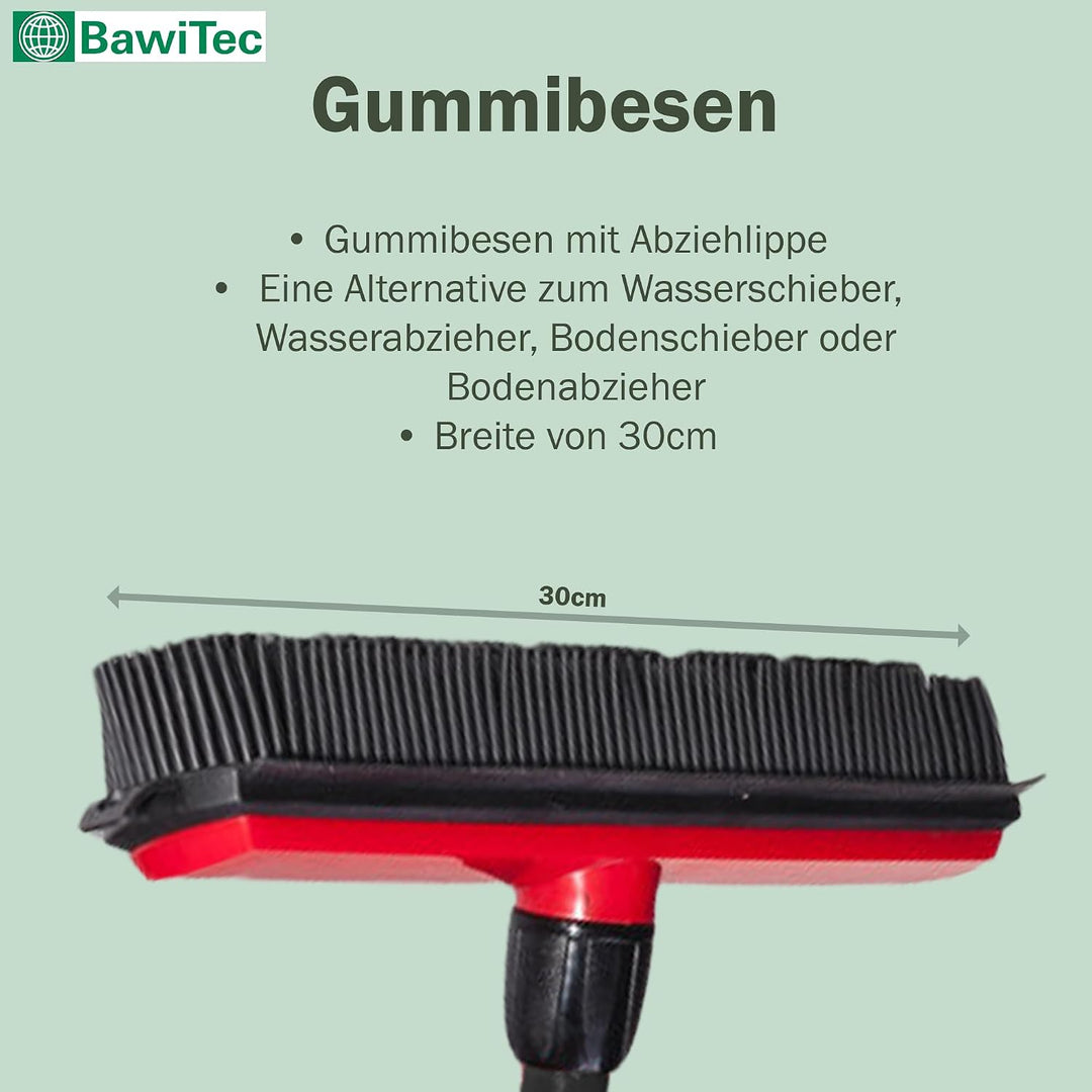 BawiTec Gummibesen Noppenbesen Friseurbesen-Set Kehrgarnitur Teleskopstiel Handfeger Kehrschaufel Ti