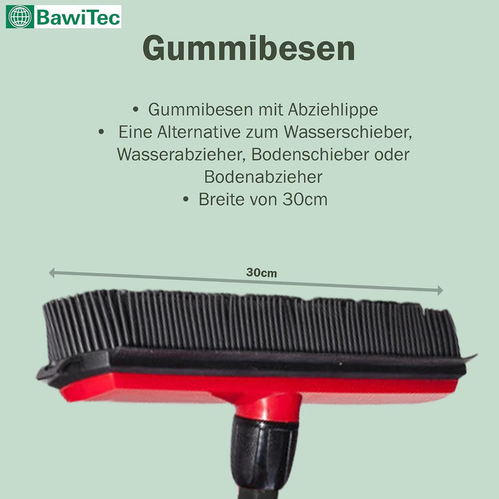 BawiTec Gummibesen Noppenbesen Friseurbesen-Set Kehrgarnitur Teleskopstiel Handfeger Kehrschaufel Ti