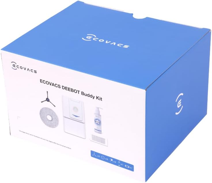 ECOVACS Premium-Ersatzkit für den Saugeroboter T30 (PRO) Omni, 2*Seitenbürsten, antibakterielle Filt