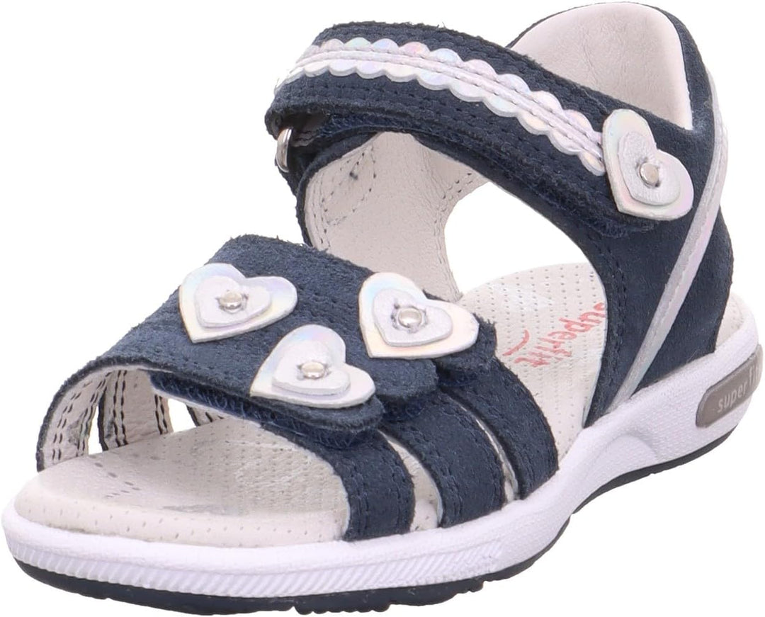 Superfit Mädchen Emily Sandalen 24 EU Blau Silber 8010, 24 EU Blau Silber 8010