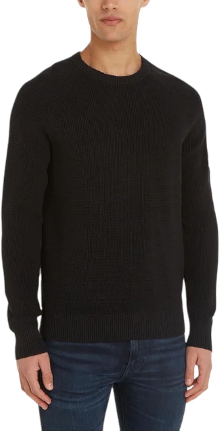 Calvin Klein Herren Badge Easy Sweater J30j323989 Pullover (1er Pack) S Black (Ck Black), S Black (C