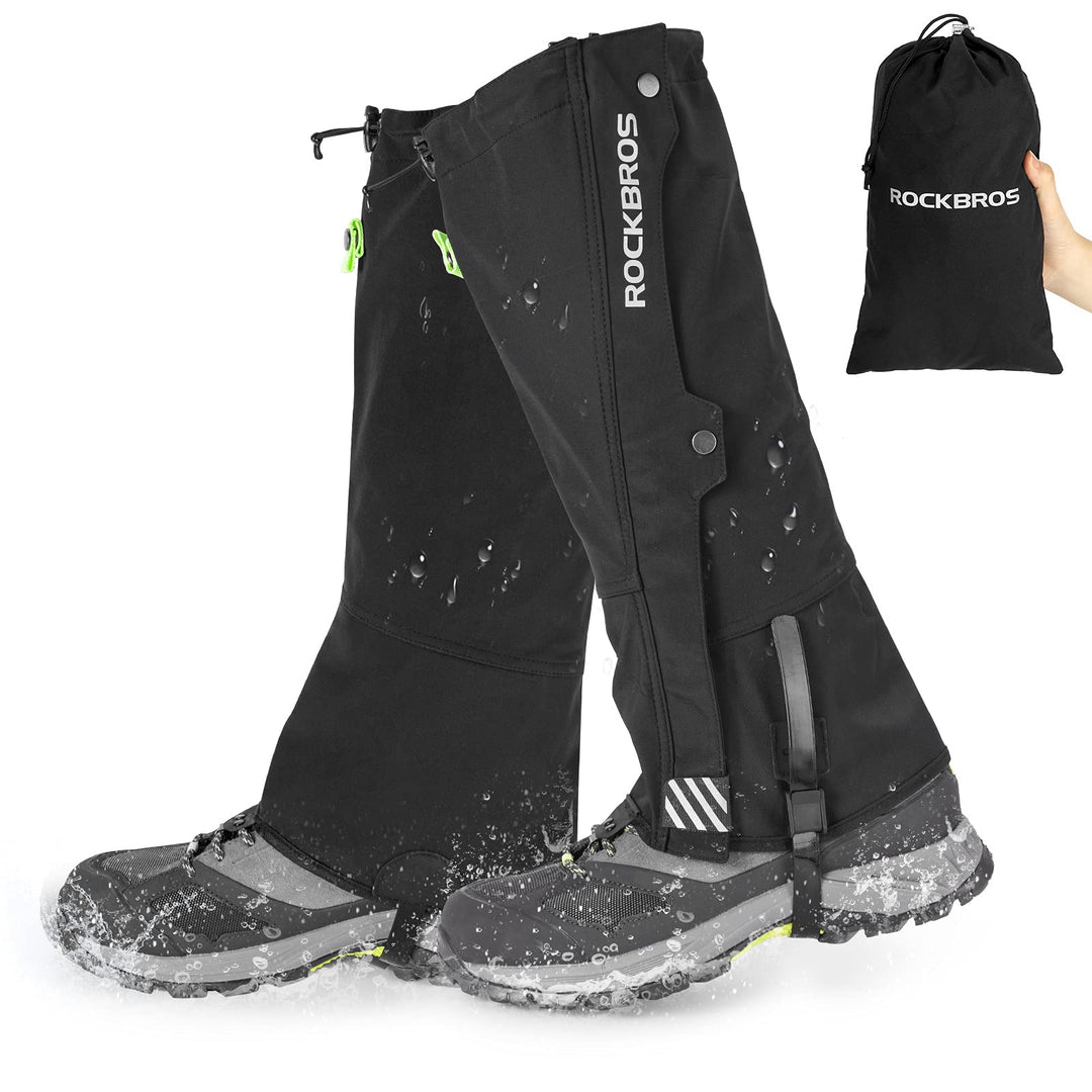 ROCKBROS Gamaschen Wasserdicht Warm Regengamaschen Schnee Gaiters zum Outdoor Wandern, Schneewandern