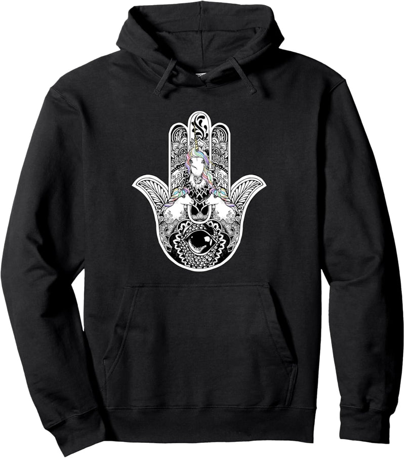 Hamsa Hand Unicorn Pullover Hoodie