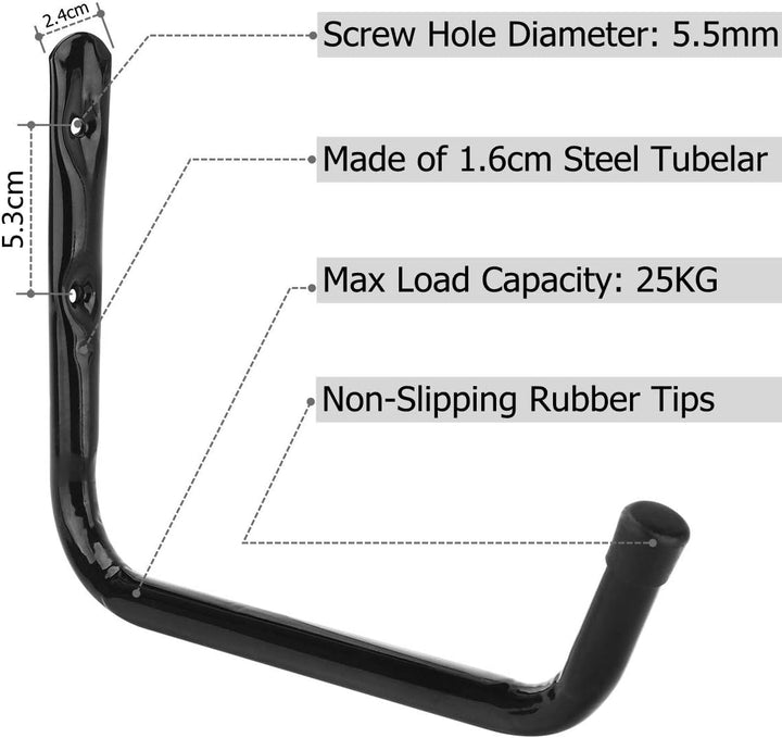 pipabiba 6 Stück Wandhaken Universalhaken Leiterhaken, 28cm wandhaken garage-haken, Wandhalterung Ga