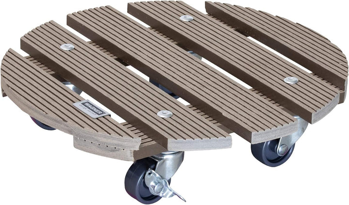 Wagner Pflanzenroller WPC Ø 29 x 7,5 cm I Blumenroller für Aussenbereich + Innenbereich I Kübelrolle