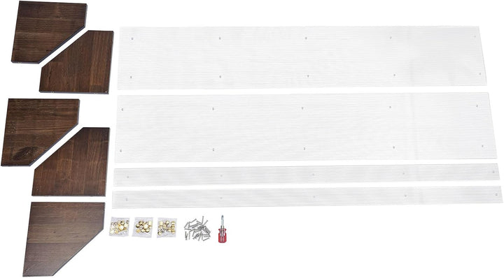 Regal 5 Etagen 120cm Acryl Kiefer Klar Walnuss Standregal | Acryl Kiefer lackiert 10kg Tragkraft pro