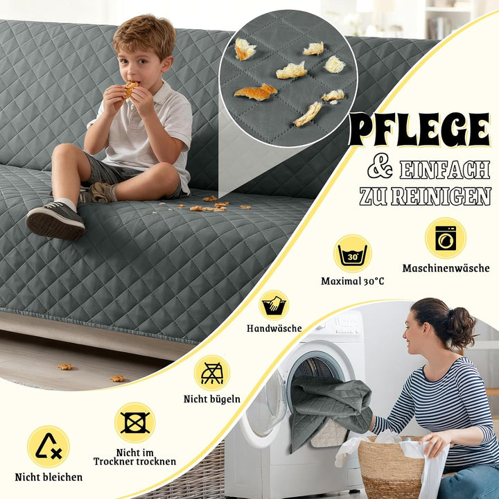 TAOCOCO Sofa Überzug, Sofabezug Wasserdicht Mit Gummiband，Wohnzimmer Anti-Rutsch Gepolsterter Sofasc