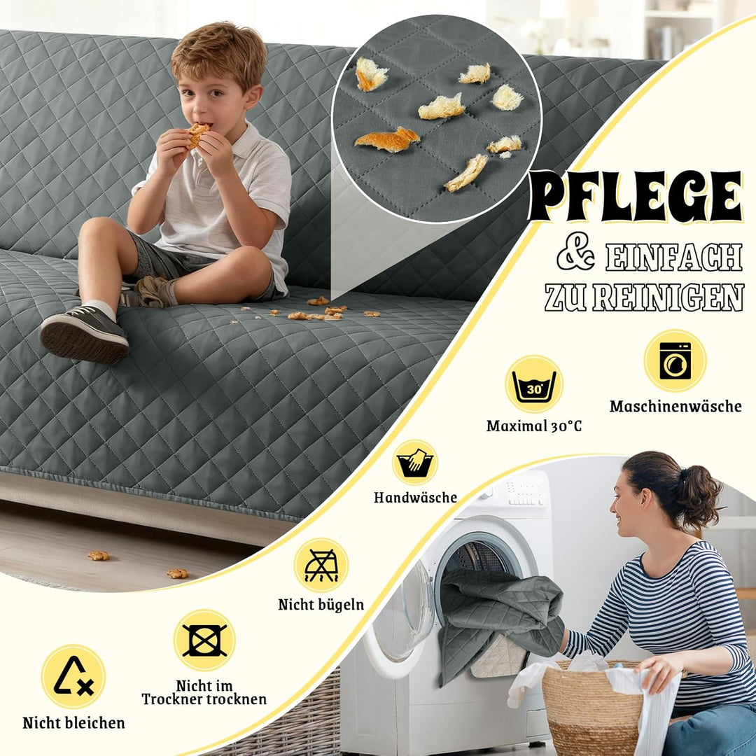TAOCOCO Sofa Überzug, Sofabezug Wasserdicht Mit Gummiband，Wohnzimmer Anti-Rutsch Gepolsterter Sofasc