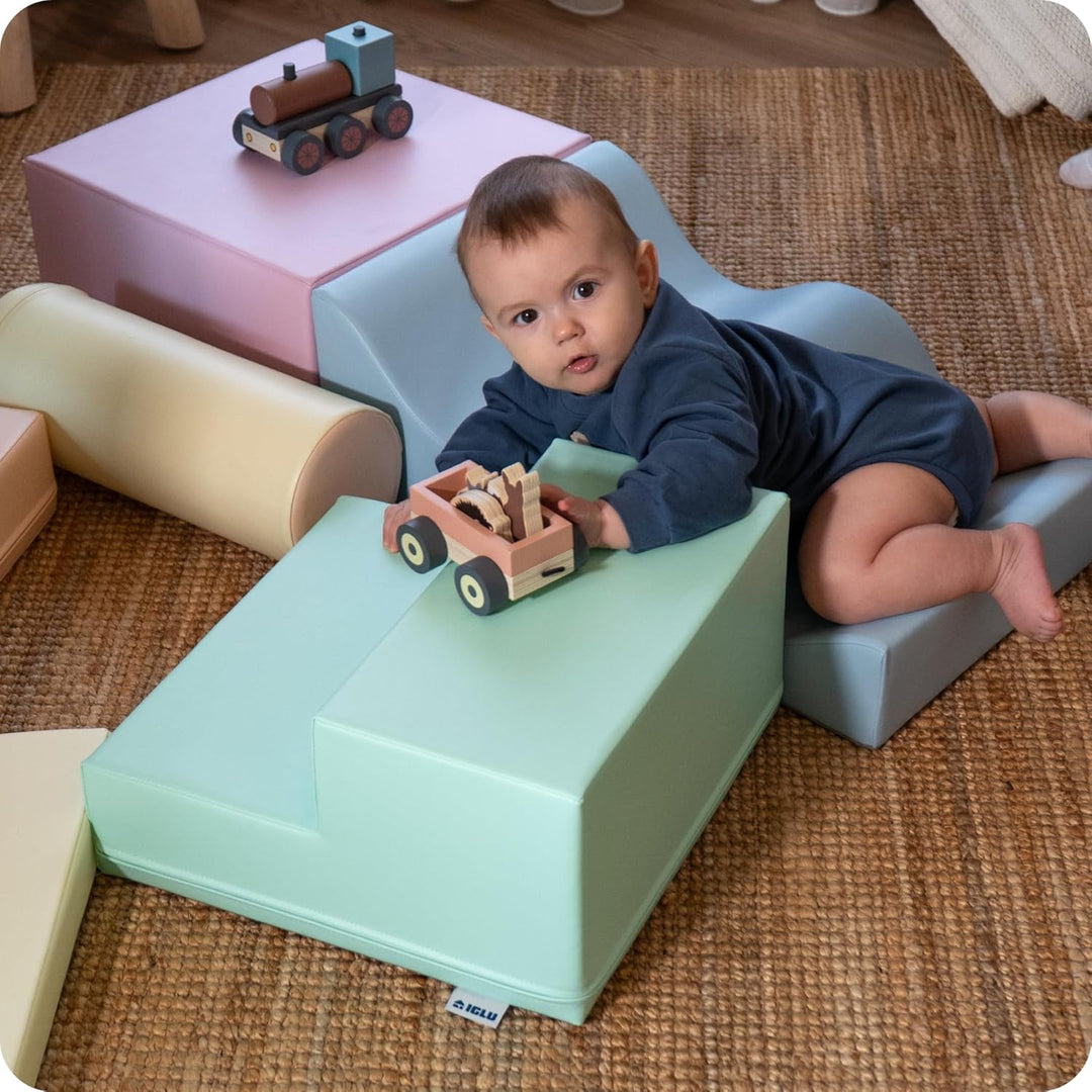 IGLU SOFT PLAY Explorer Set 6 STK Softbausteine Motorische Fähigkeiten Riesenbausteine Klettern Scha