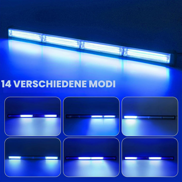 58 cm LED Rundumkennleuchte 80W Blau Rundumleuchte für Auto Anhänger Wohnwagen SUV -17 Blinkende Str
