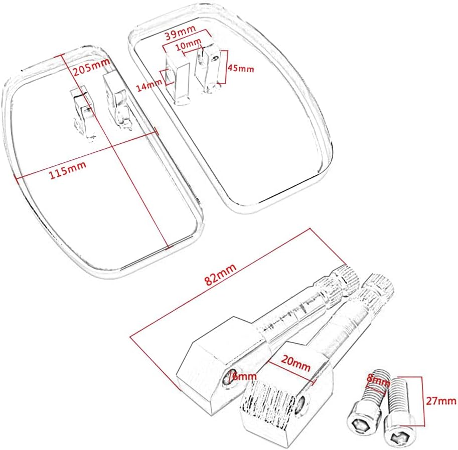 Universal Trittbretter Beifahrer Fussrasten hinten Kompatibel für Cruiser und Chopper FB3B