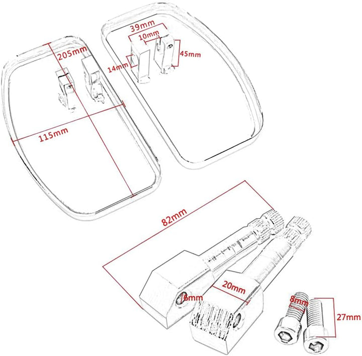 Universal Trittbretter Beifahrer Fussrasten hinten Kompatibel für Cruiser und Chopper FB3B