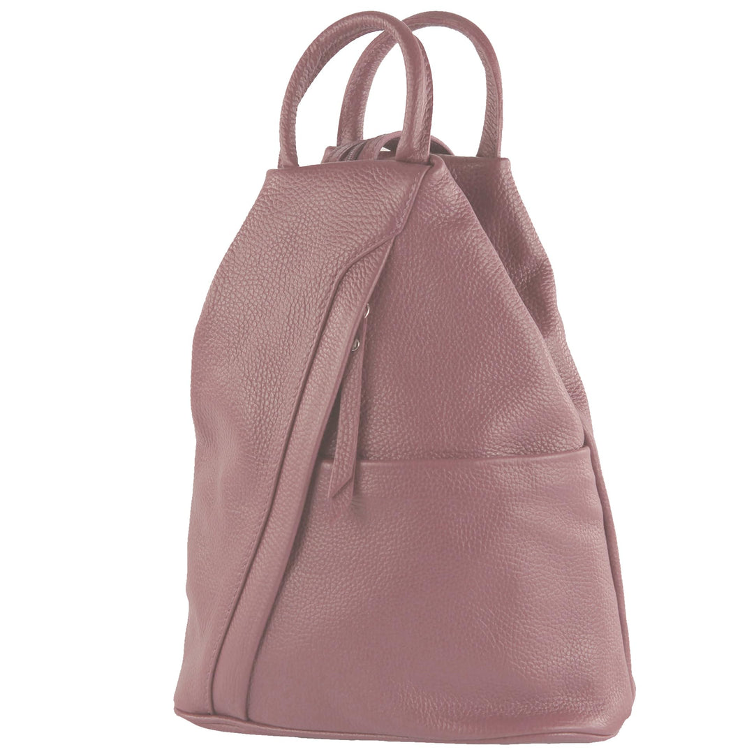 modamoda de - T180 - Damen Rucksack Tasche aus ital. Leder Altrosa, Altrosa