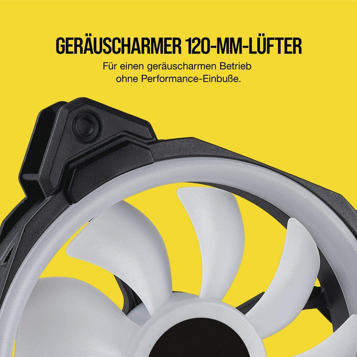 Corsair PWM-Lüfter RGB, Schwarz, 1 x 120 mm Lüfter Einzelpackung, Einzelpackung