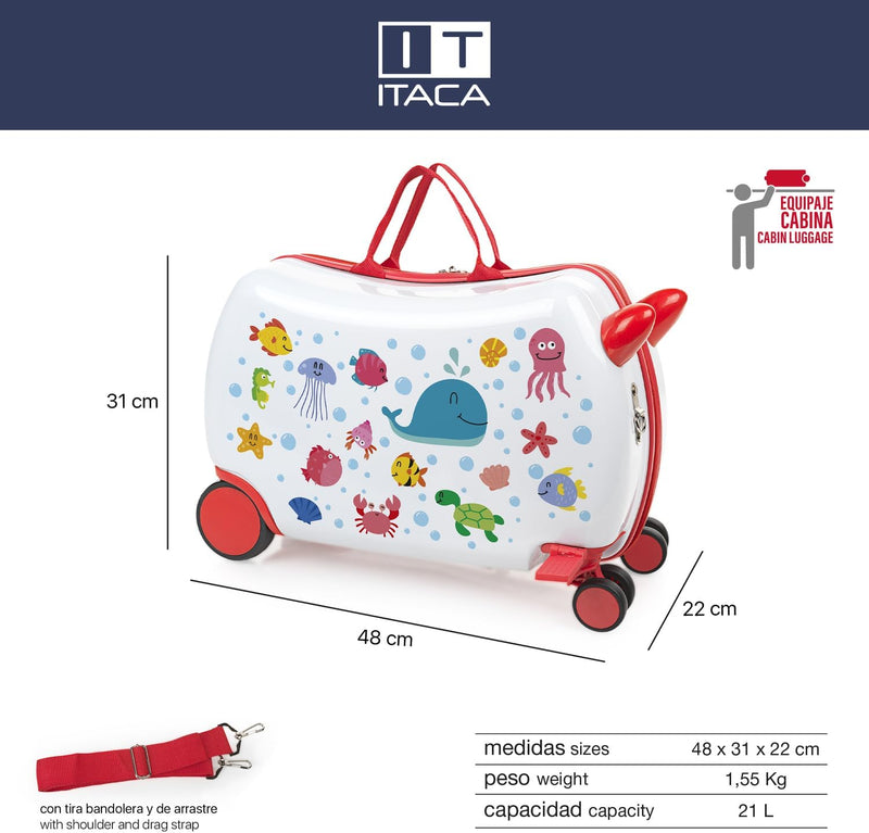 ITACA - Kinderkoffer Mädchen & Jungen: Zum Draufsitzen, Kindergepäck, Kindertrolley - Reisebegleiter