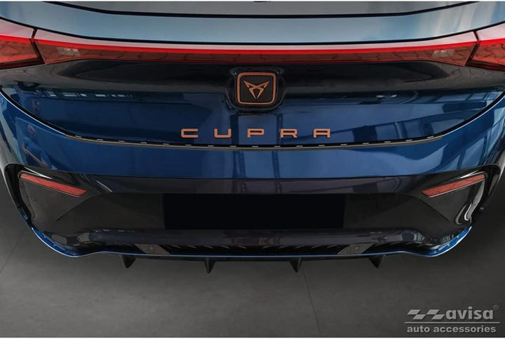 Avisa Schwarz Edelstahl Heckstossstangenschutz kompatibel mit Cupra Born 2021- 'Ribs'