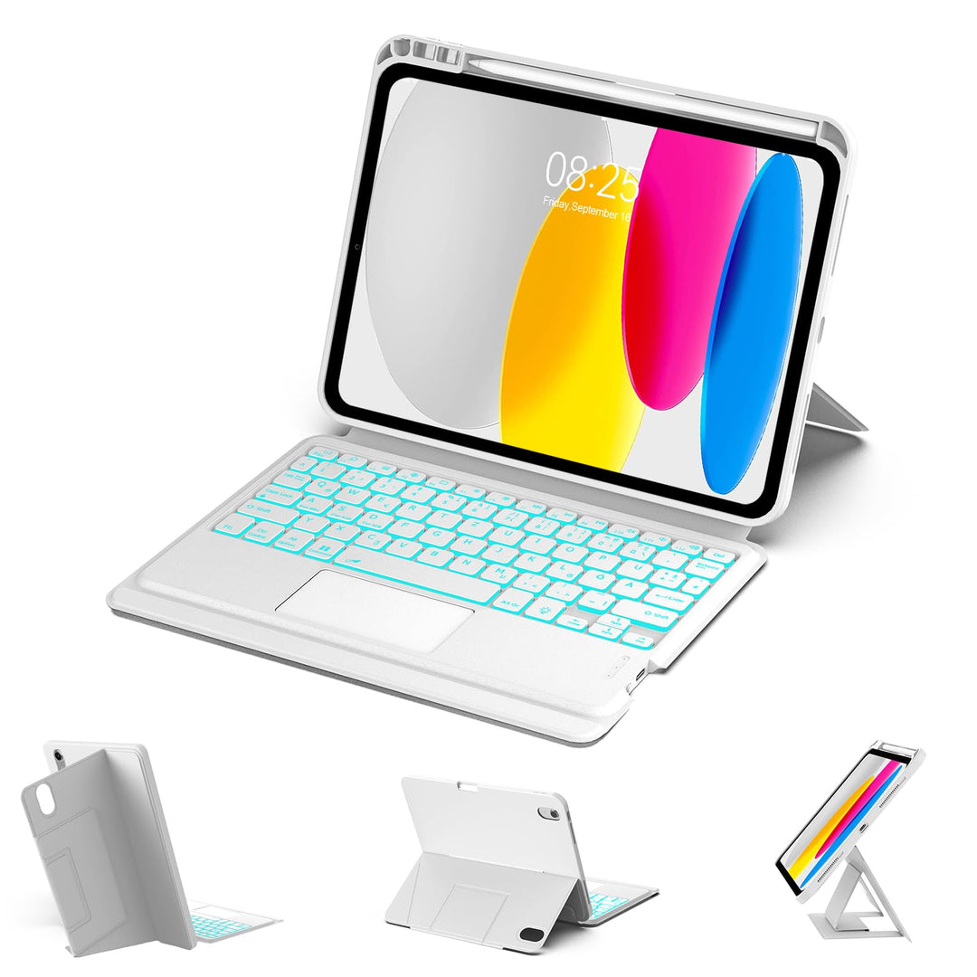 IVEOPPE Tastatur für iPad A16 11. Generation, QWERTZ Deutsch Bluetooth, Hülle Tastatur für iPad 10 1