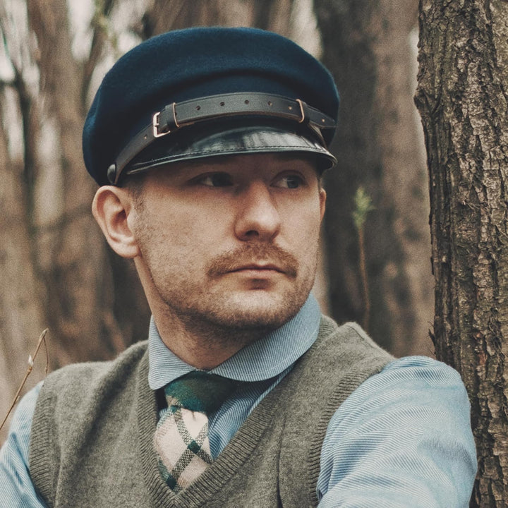 Sterkowski Maciejowka Model 1 Mütze | Wolle Schirmmütze für Herren und Frauen | Elegant Breton Mütze