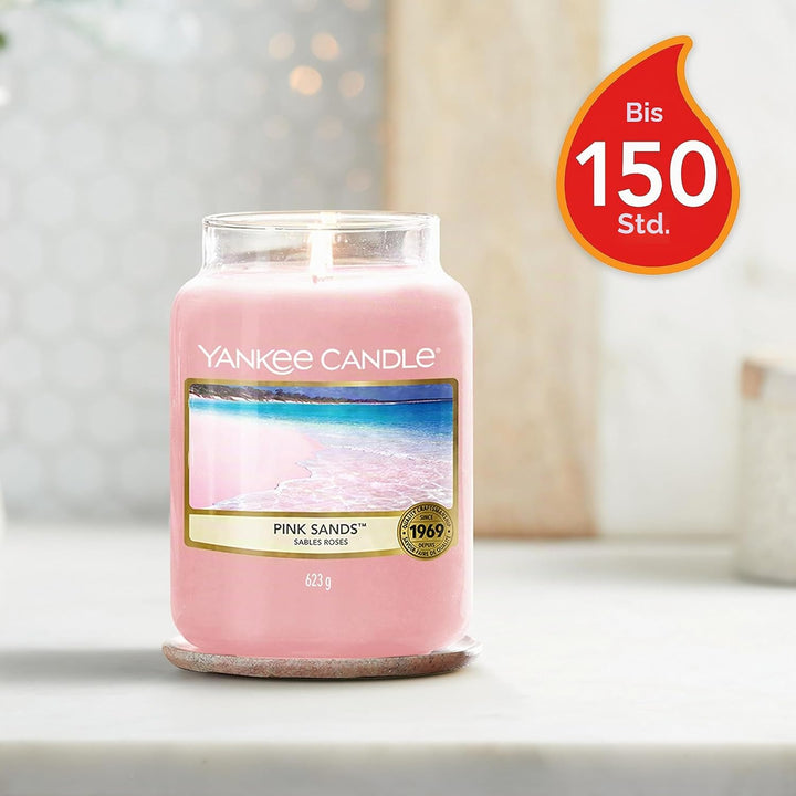 Yankee Candle Duftkerze im Glas (Grosse Kerze im Glas) | Pink Sands | Brenndauer bis zu 150 Stunden