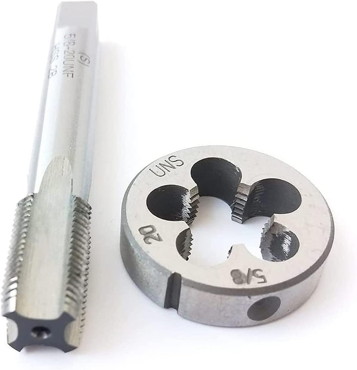HUAZHICHUN 1 Stück 5/8-20 UNS Gewindebohrer + 1 Stück 5/8-20 UNS Schneideisen, HSS Gewindebohrer und