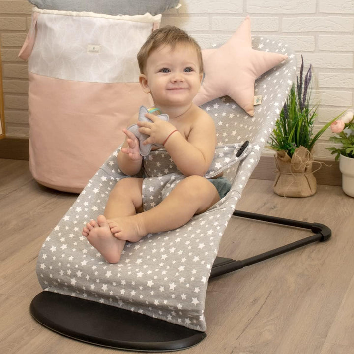 JYOKO KIDS Bezug kompatibel mit Babybjorn Bliss, Balance, Soft (White Star, Baumwolle), White Star