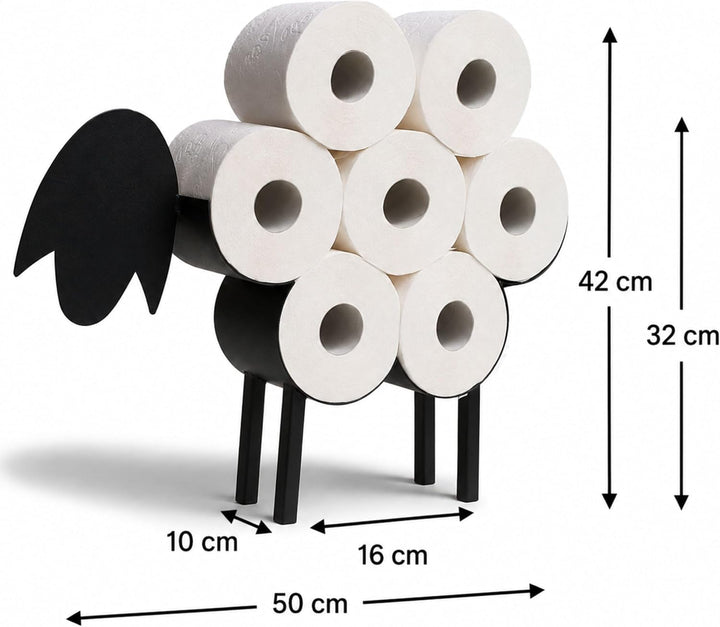 DanDiBo Toilettenpapierhalter Schwarz Metall Schaf WC Rollenhalter Freistehend WC Papierhalter Toile