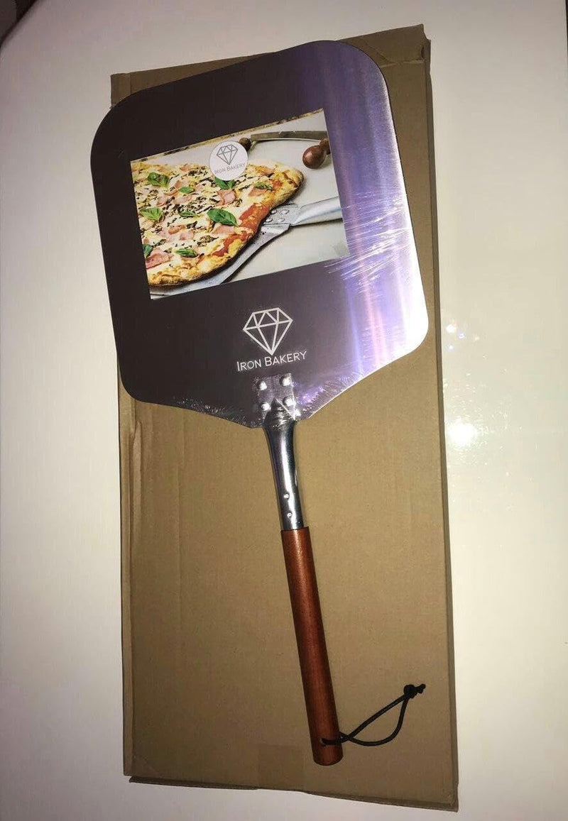 Iron Bakery Professionelle Pizzaschaufel mit extra starkem Eichenstiel 66 cm – Hochwertige Pizzascha