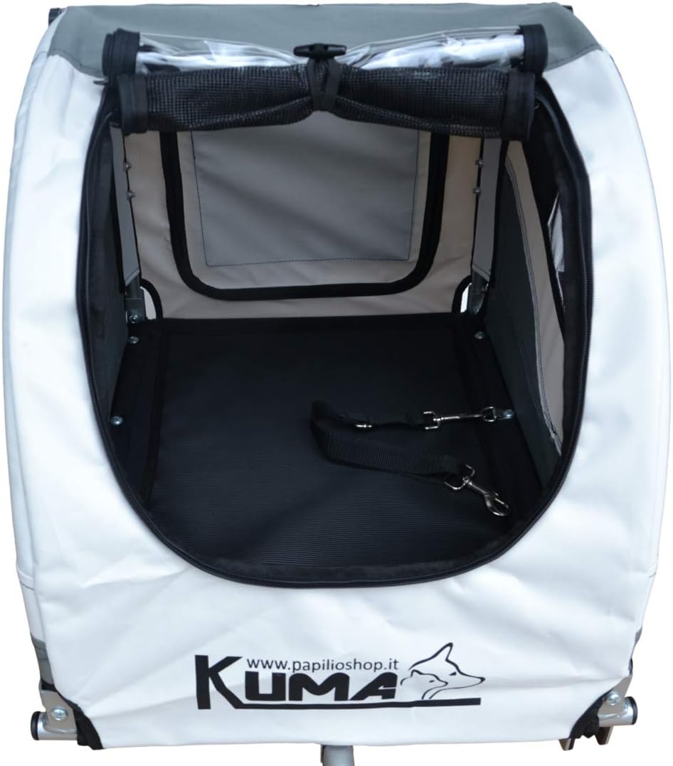 PAPILIOSHOP KUMA Anhänger Fahrradwagen Kinderwagen Transport Hund Tiere (rot), Rot