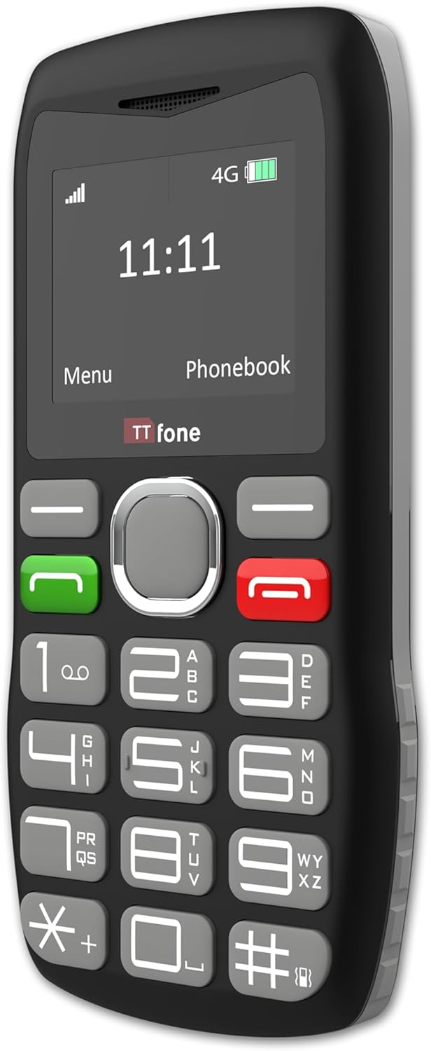 TTfone TT890 4G Seniorentelefon - Einfach zu bedienendes Big Button Handy mit Nothilfe-Taste, USB-C