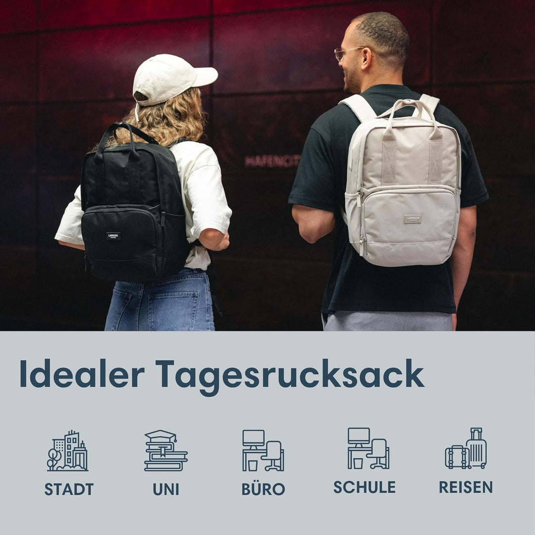 LARKSON Rucksack Damen & Herren - No 6 - Daypack mit 16 Zoll Laptopfach - Rucksäcke für City Schule