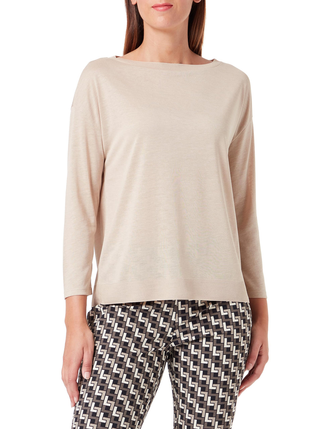 comma Damen T-Shirt 34 8156 Beige, 34 8156 Beige